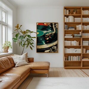 Vintage Vinyl Record Player Poster, Turntable Music Wall Art, Retro ...