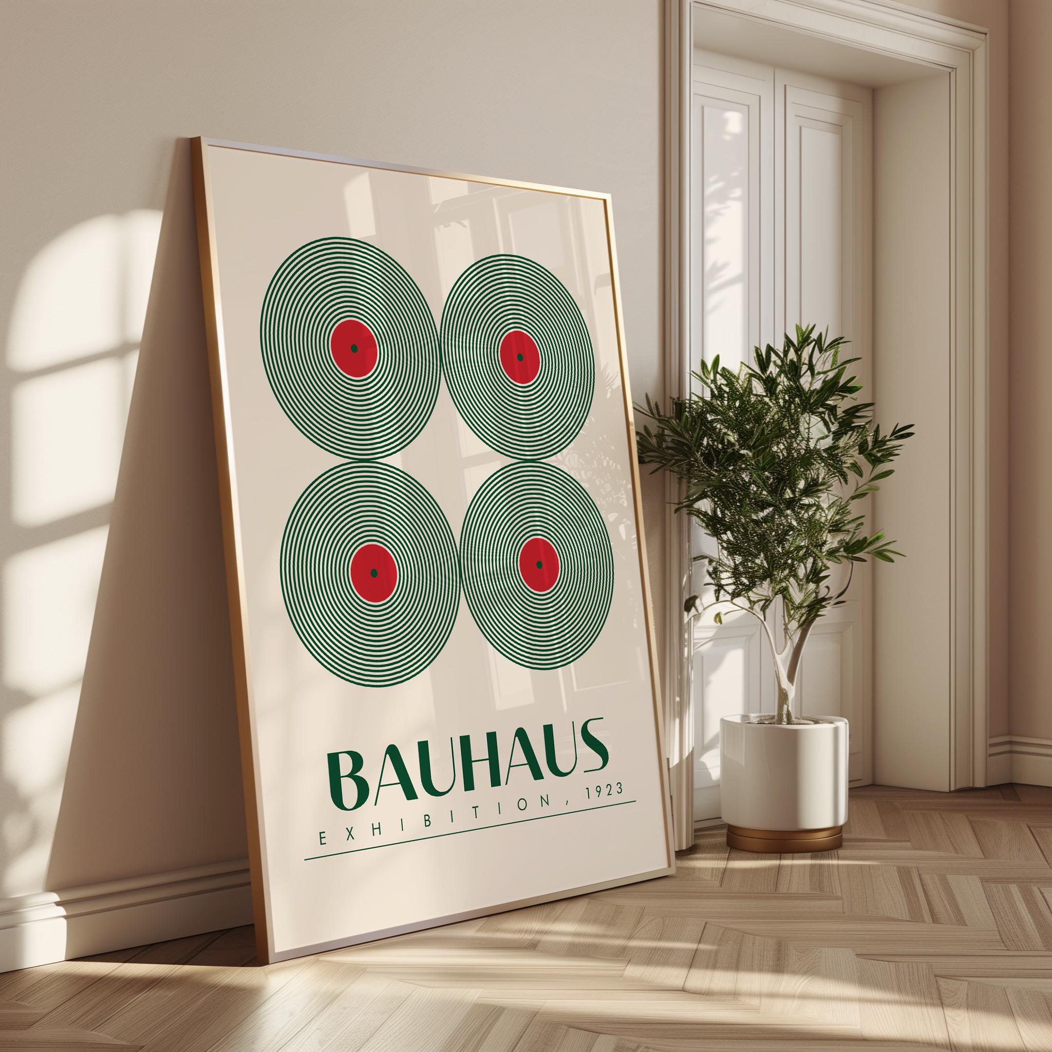 Bauhaus 1923 Exhibition Poster, Green Quadruple Concentric Circles Wall ...