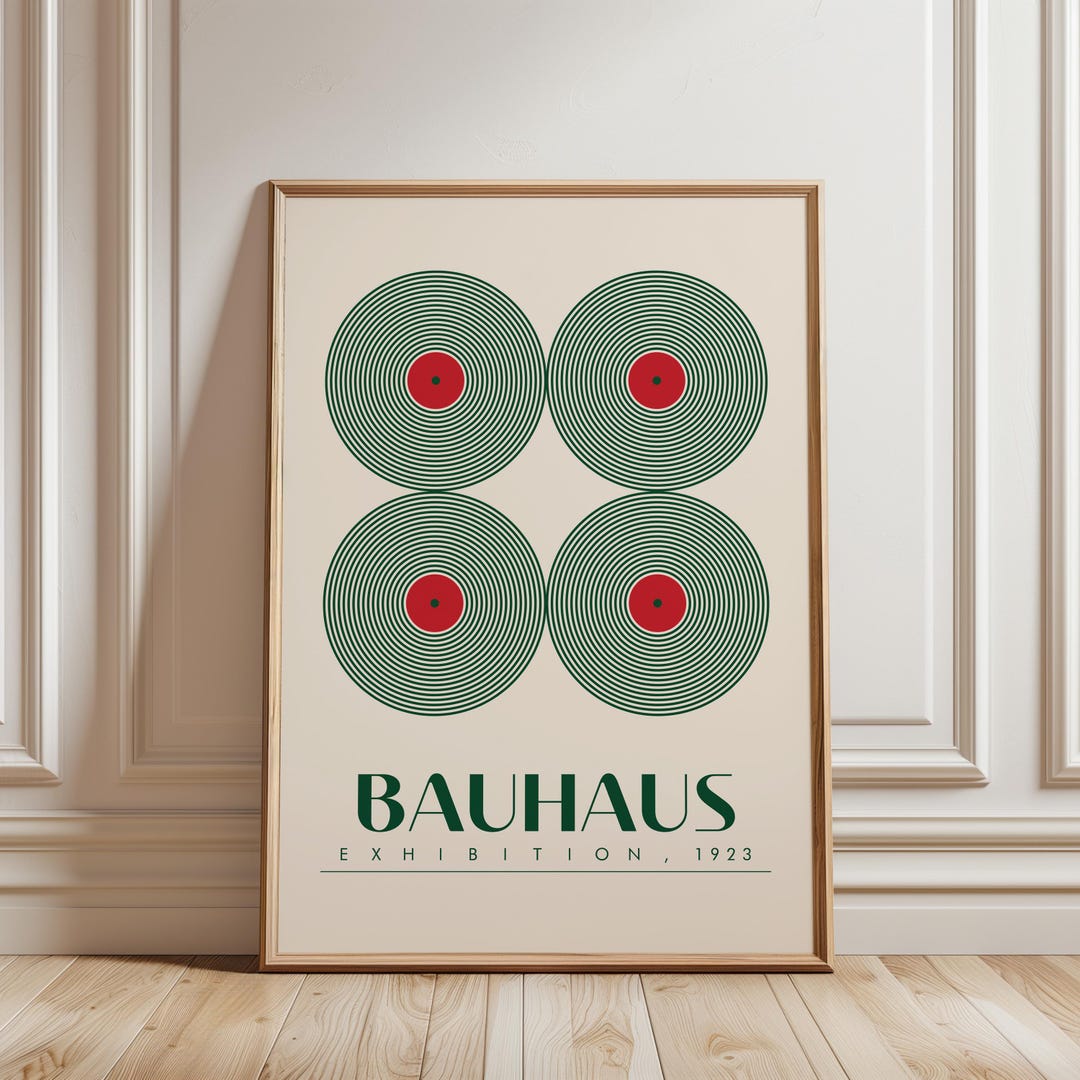 Bauhaus 1923 Exhibition Poster, Green Quadruple Concentric Circles Wall ...