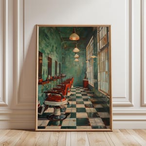 Vintage barbershop-affisch, retro barbershop-väggkonst, klassisk interiörtavla