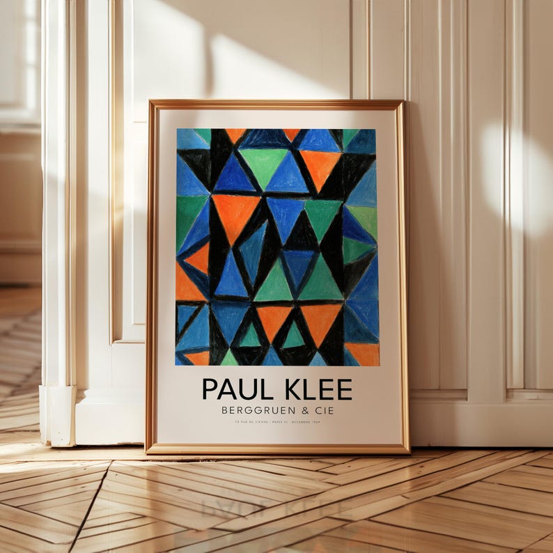 Paul Klee Triangle Pattern Poster, Bauhaus Geometric Wall Art, Abstract ...