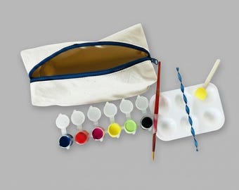Paint Your Own Zipper Pouch Kit for Kids – DIY Art Activity – Creative Gift