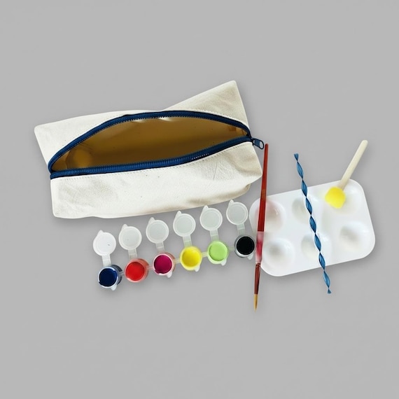 Paint Your Own Zipper Pouch Kit for Kids – DIY Art Activity – Creative Gift