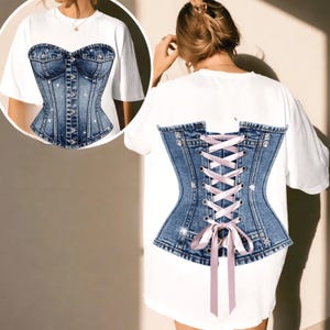 Lace up Jean Shirt - Etsy