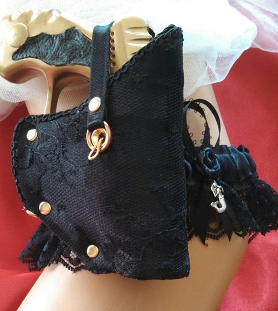 Wedding or Costume Steampunk Garter with Gun and Holster. | Etsy