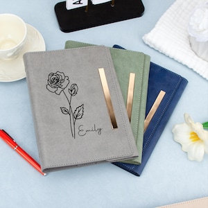 Personalized A5 Leather Notebook,Custom Name PU Leather Diary,Replaceable Loose-Leaf Notebook,Wedding Souvenir,Easter gift,Valentine's gift