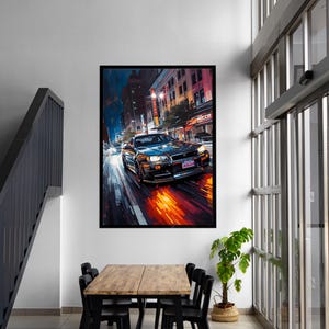 Tokyo Night Street Racer r34-tryck – JDM Skyline Art (digital nedladdning)