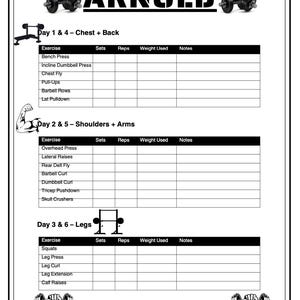GYM SPLIT TEMPLATE