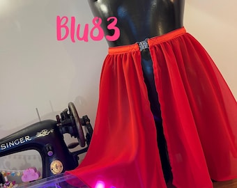 Gonna corta da ballo in CHIFFON-CRIMSON