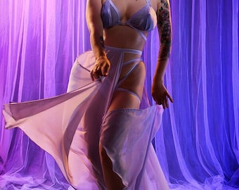 Burlesque Chiffon Panel Skirt - Ready To Ship