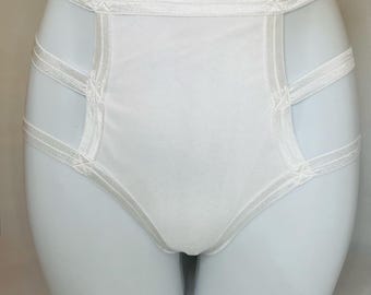 LULU- Vintage showgirl lingerie spider thong cage knickers panties