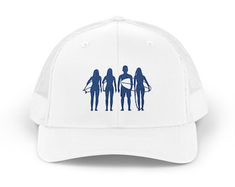 Surfers Silhouette Snapback | Surfing Beach Trucker Cap