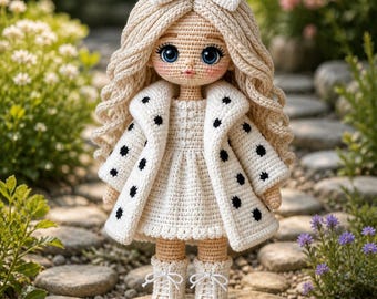 Amigurumi Doll Crochet Pattern, Digital PDF Download, Handmade Girl Doll Tutorial, Crochet Plush Pattern