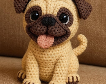 Pug Amigurumi Crochet Pattern – Beginner Friendly Plush Dog (PDF)