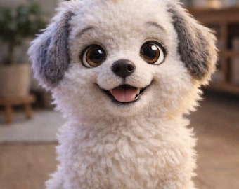 Fluffy Dog Amigurumi Crochet Pattern PDF, Cute Puppy Toy, Digital Download, Realistic Plush Style, Beginner Friendly Crochet Pattern