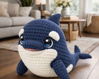 Whale Amigurumi Crochet Pattern – 12 Inch Plush Toy (PDF Download)