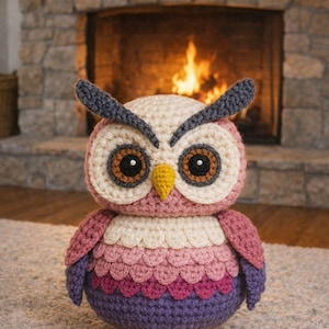 Textured Owl Amigurumi Crochet Pattern – Beginner-Friendly DIY Toy (PDF Digital Download)