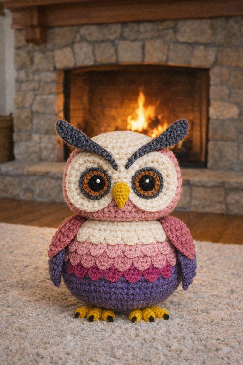 Textured Owl Amigurumi Crochet Pattern &ndash; Beginner-Friendly DIY Toy (PDF Digital Download)