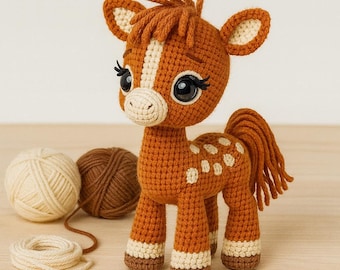 Baby Fawn Amigurumi Crochet Pattern – Woodland Deer Plush (PDF)