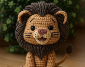 Patrón de león amigurumi a crochet • Peluche para principiantes (PDF)