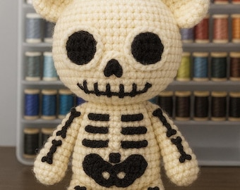 Crochet Skeleton Bear Amigurumi Pattern • Halloween Plush Toy (PDF Pattern)