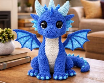 Amigurumi Dragon Crochet Pattern, Fantasy Toy (Digital PDF