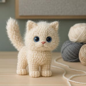 Amigurumi Katze Häkelanleitung | Anfängerfreundliches Kätzchen-Tutorial (PDF)