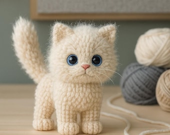Patrón de crochet de gato Amigurumi / Tutorial de gatito para principiantes (PDF)