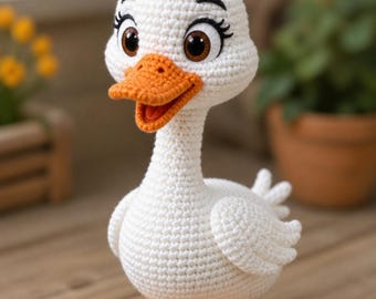 Cute Duck Crochet Pattern PDF, Digital Download Amigurumi Tutorial, Handmade Crochet Animal, DIY Nursery Gift