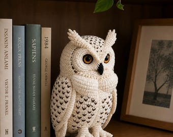 Handmade Crochet Owl Pattern PDF, Snowy Owl Amigurumi Tutorial, Digital Download, Crochet Animal Pattern