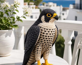 Crochet Bird Pattern PDF, Falcon Amigurumi Tutorial, Handmade Crochet Animal, DIY Craft Pattern, Digital File