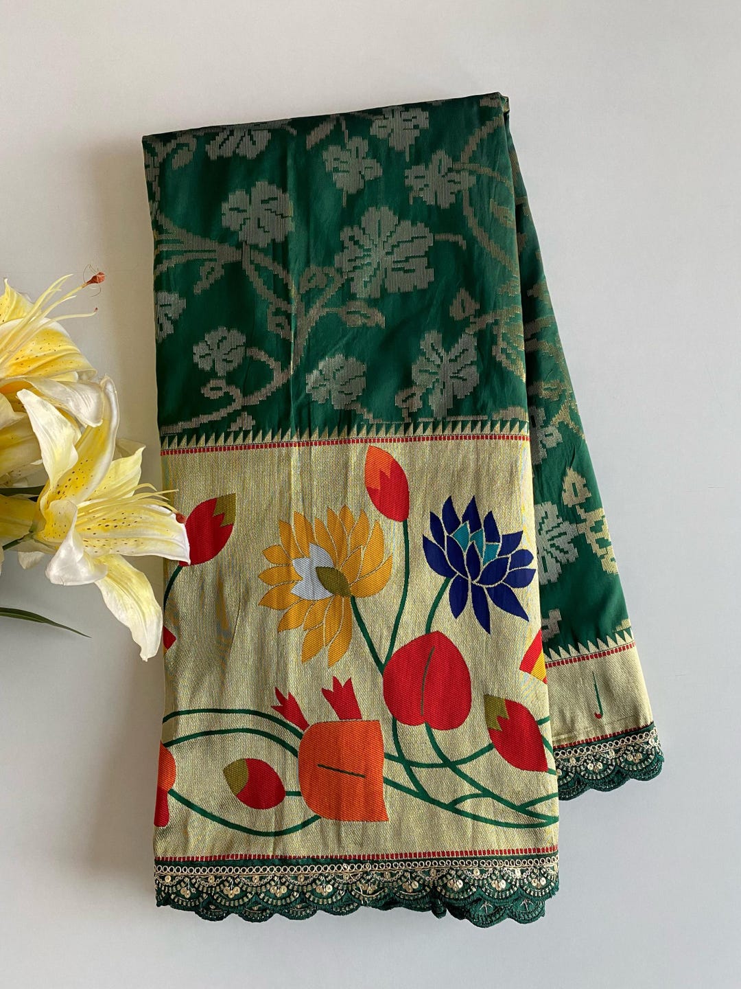 Pure Soft Paithani Silk Saree With Paithani Pallu Beautiful Design ...