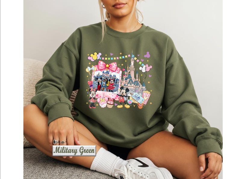 Custom Disney Photo Sweatshirt, Custom Disney Trip Shirt, With Picture Family Vacation, Disney Castle Shirt, Personalized Disney World Shirt image 4