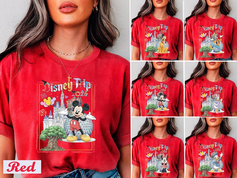 Comfort Colors All Characters Disney Trip 2026 Family Matching Shirt,WDW Disney World Magic Kingdom Family Vacation Group Shirt,Disney Shirt bild 9
