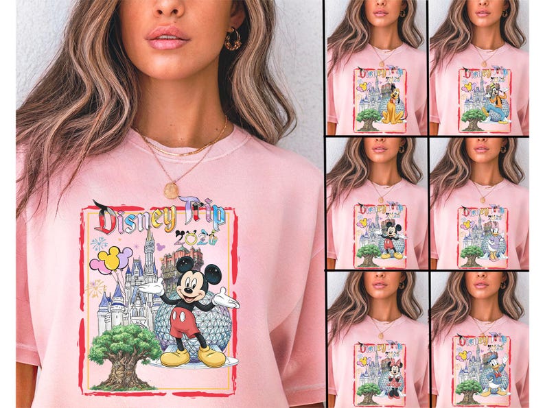 Comfort Colors All Characters Disney Trip 2026 Family Matching Shirt,WDW Disney World Magic Kingdom Family Vacation Group Shirt,Disney Shirt bild 8