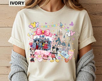 Comfort Colors Custom Disney Photo Shirt, Custom Disney Trip Shirt,With Picture Family Vacation, Disney Castle Tee,Personalized Disney World
