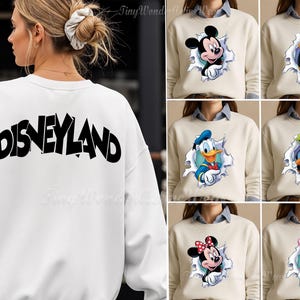 Retro Mickey and Friends Face Sweatshirt,Mickey Head Shirt,Disneyland Vacation Family Shirt,2-Side Mickey Toddler Sweatshirt,Disney Trip Tee image 1