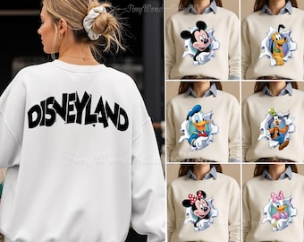 Retro Mickey and Friends Face Sweatshirt,Mickey Head Shirt,Disneyland Vacation Family Shirt,2-Side Mickey Toddler Sweatshirt,Disney Trip Tee