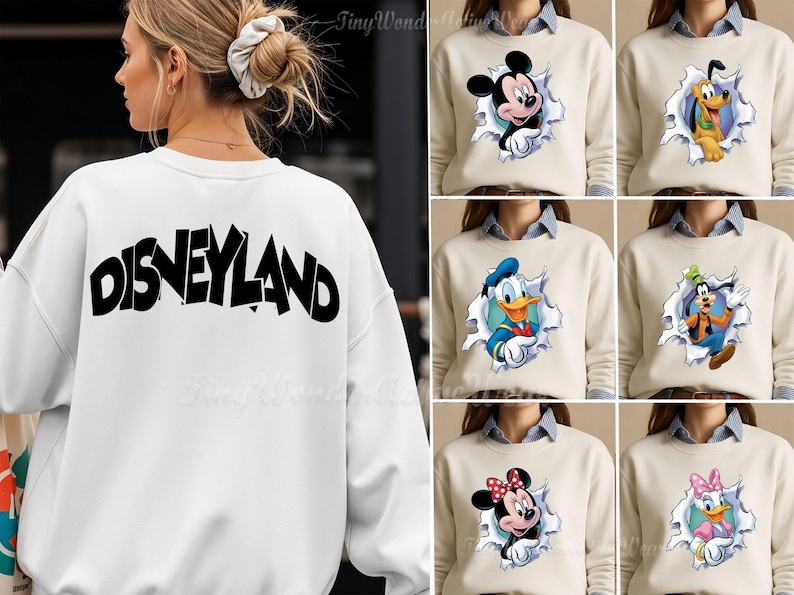 Retro Mickey and Friends Face Sweatshirt,Mickey Head Shirt,Disneyland Vacation Family Shirt,2-Side Mickey Toddler Sweatshirt,Disney Trip Tee image 1