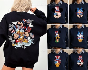 Mickey and Friends 4th July 2026 Sweatshirt, Disney Independence Day Tee, Walt Disney World Shirt,Patriotic Mickey Family Matching Trip 2026