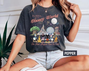 Comfort Colors Retro Disneyworld Florida Shirt, Vintage Mickey And Friends Shirts, Walt Disneyworld Tee,Disney 2026 Trip,Disney Vacation Tee