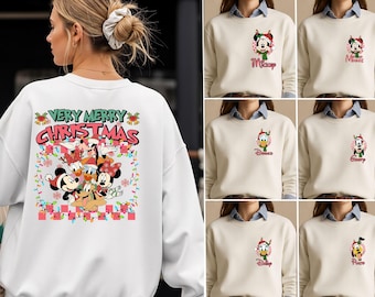 Custom Disneyworld Christmas Trip Family Sweatshirts, 2-Sided Mickey's Christmas Party 2026, Christmas Family Tee, Matching Mickey Xmas Tees