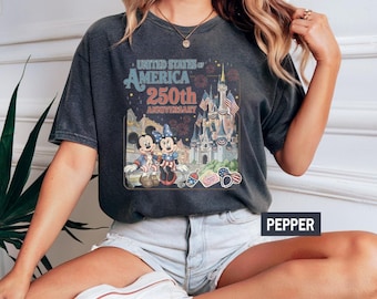 Comfort Color Disney America 250th Anniversary Shirt, Patriotic Disney Main Street Shirt, Magic Kingdom Shirt, WDW Family Trip Gifts 2026