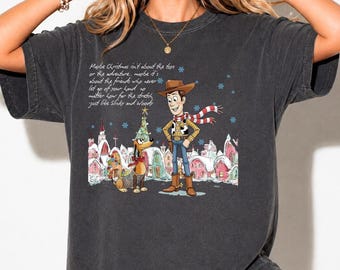 Comfort Color Disney Pixar Toy Story and Friends Christmas Shirt,It's The Most Wonderful Time of The Year Tee,Woody Buzz Lightyear Toy Story