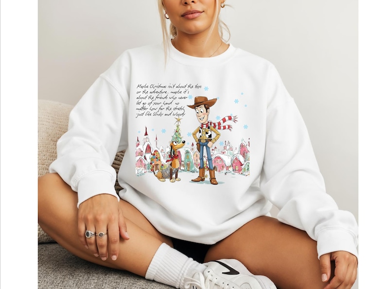 Retro Disney Pixar Toy Story and Friends Christmas Sweatshirt, It's The Most Wonderful Time of The Year Shirt,Woody Buzz Lightyear Toy Story image 2