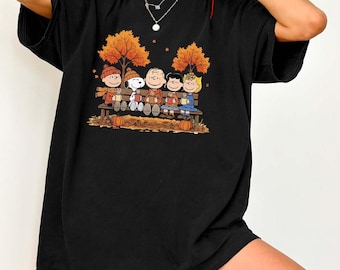Comfort Colors Dog Thanksgiving Shirt, Charlie Brown Fall Friends Tee, Fall Vibes Dog Sweatshirt, Autumn Leaves, Funny Cartoon Dog