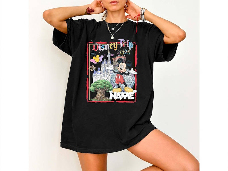 Comfort Colors All Characters Disney Trip 2026 Family Matching Shirt,WDW Disney World Magic Kingdom Family Vacation Group Shirt,Disney Shirt bild 2
