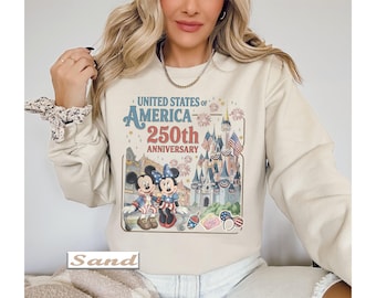 Disney America 250th Anniversary Sweatshirt, Patriotic Disney Main Street Shirt, Magic Kingdom Shirt, WDW Family Trip Gifts 2026 Sweatshirt