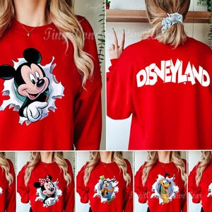 Retro Mickey and Friends Face Sweatshirt,Mickey Head Shirt,Disneyland Vacation Family Shirt,2-Side Mickey Toddler Sweatshirt,Disney Trip Tee image 7