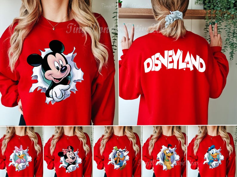 Retro Mickey and Friends Face Sweatshirt,Mickey Head Shirt,Disneyland Vacation Family Shirt,2-Side Mickey Toddler Sweatshirt,Disney Trip Tee image 7